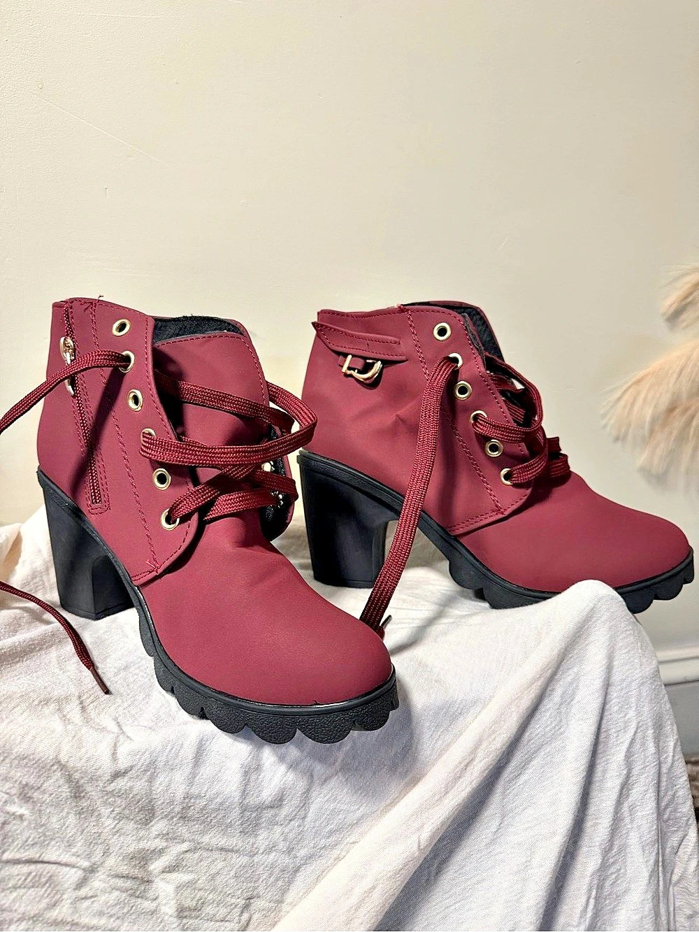 Burgundy Ankle Boots Like New